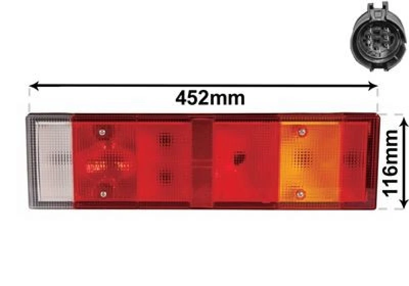 Image of VAN WEZEL Rear light VAN WEZEL 2812926