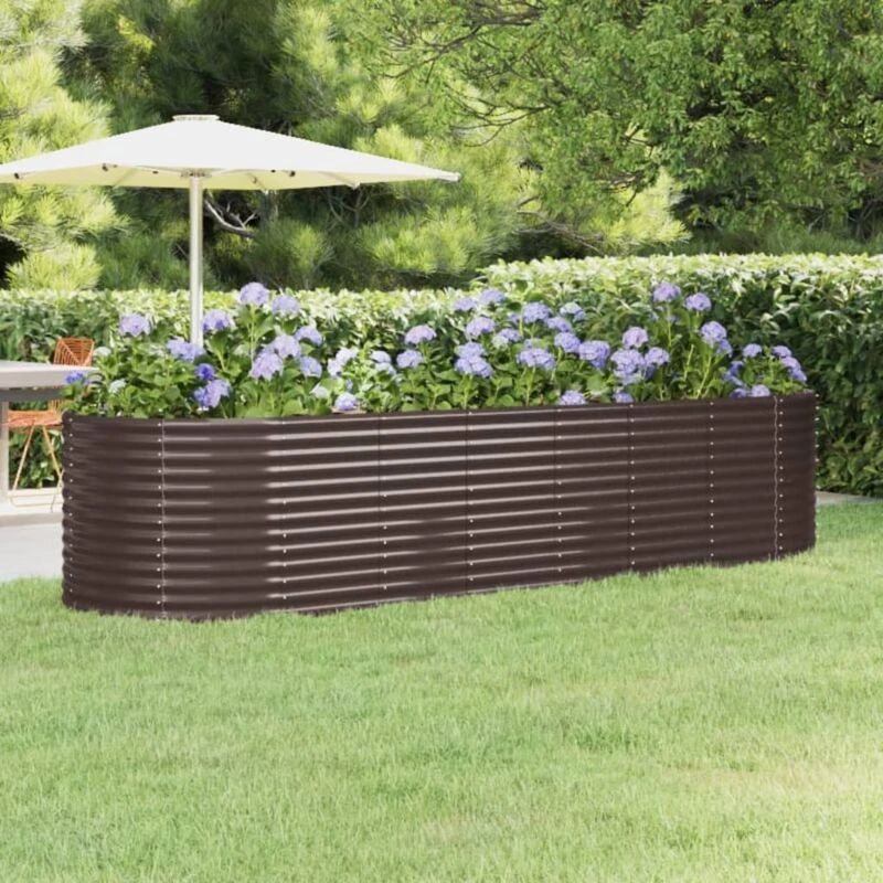 Image of vidaXL Garden Raised Bed Steel 322x100x68cm Brown, Brown 319070