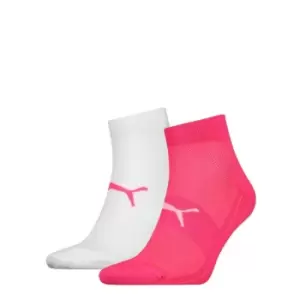 image of Puma 2 Pack of Performance quarter Socks - Pink