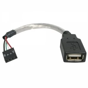 Image of 6in USB 2.0 Cable USB A Female to USB Motherboard 4 Pin Header FF