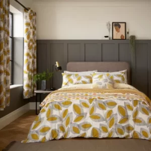 image of Helena Springfield Grove Cinnamon Duvet Cover Set Yellow/Black/White