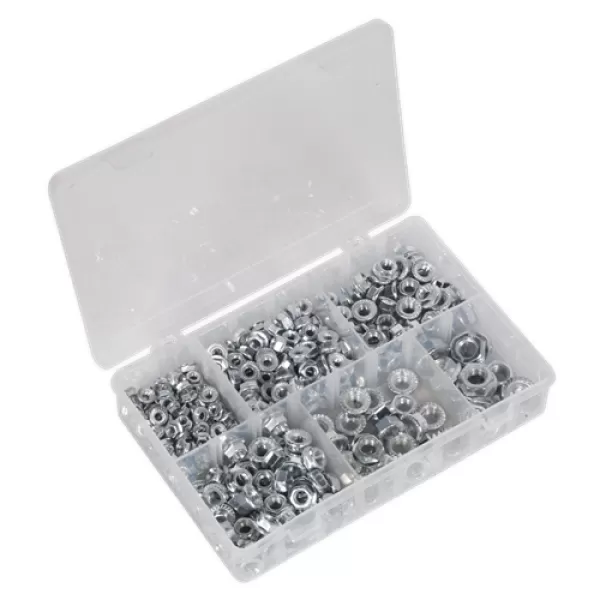 Image of Sealey AB031FN Flange Nut 390pc M5-M12 Serrated DIN 6923 Metric