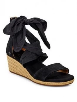 image of UGG Trina Wedge Sandals - Black, Size 3, Women