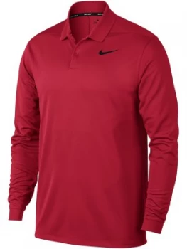Image of Mens Nike Long Sleeve Victory Polo Red
