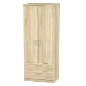 Image of Yelanto Ready Assembled 2-Door, 2-Drawer Wardrobe - Oak