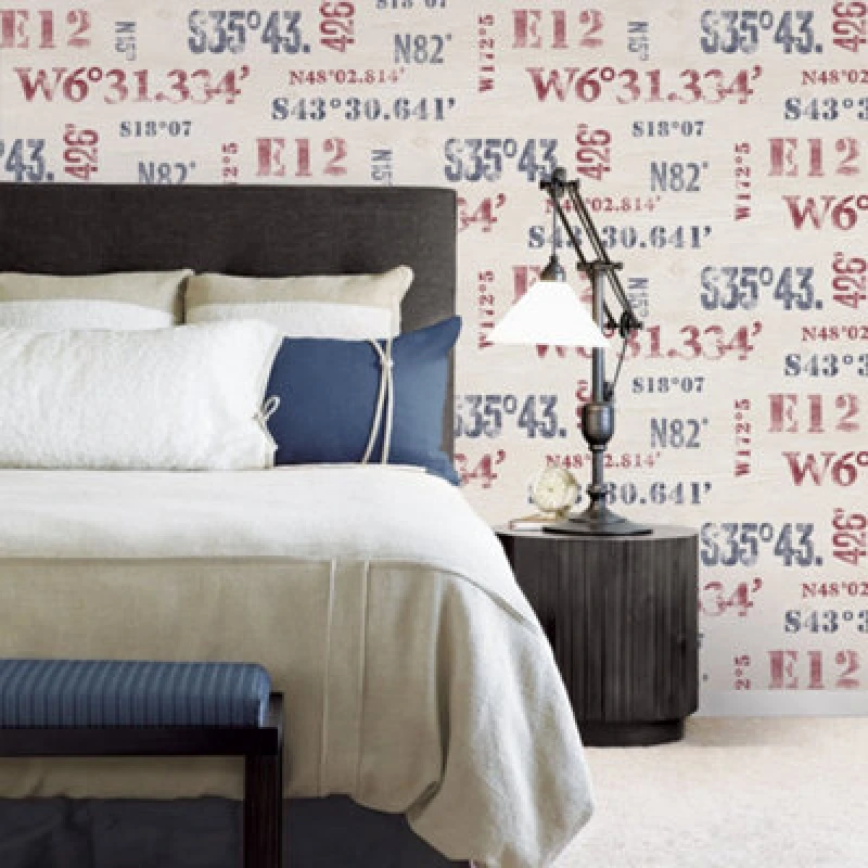 Image of Galerie Deauville 2 Navy Blue Red White Naval Print Smooth Wallpaper