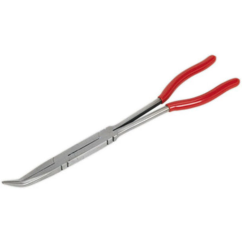 Image of Loops 335mm Double Jointed Angled Nose Pliers - Serrated Jaws - Long Reach Design Multi