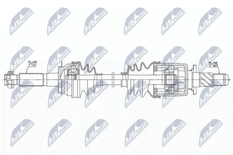 Image of NTY NPW-SB-033 Drive shaft Automatic Transmission, Rear Axle Left Drive Shaft (13)