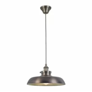 Image of Vintage pendant lamp, steel and glass, bronze