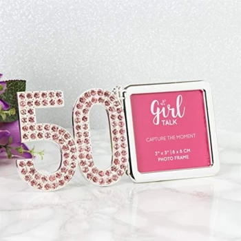 Image of 3" x 3" - Girl Talk Pink Crystal Frame - 50