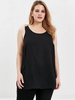 Image of Evans Scoop Neck Vest, Black, Size 16, Women