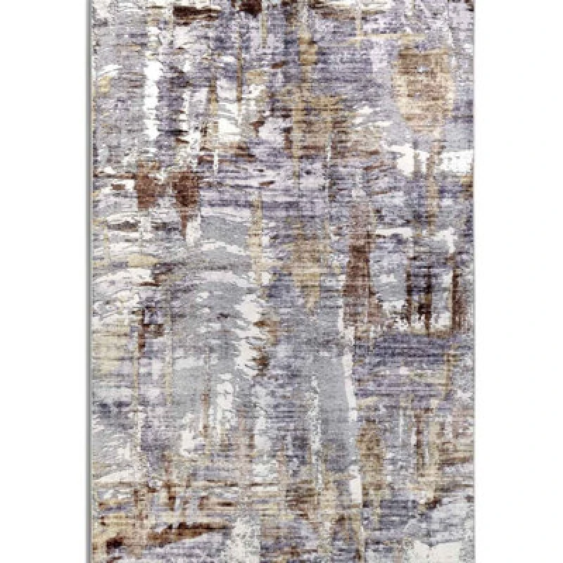 Image of The Rugs Imagination Shortpile Rug Runner Malard Polyester Abstract Modern Rug In Black