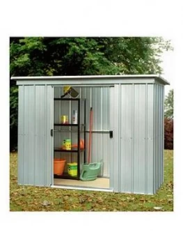 Yardmaster 6.5 X 3.9ft Double Door Metal Pent Roof Shed With Floor Frame