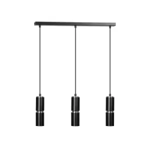 Image of Emibig Modesto Black Bar Pendant Ceiling Light 3x GU10