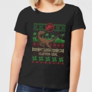 image of Jurassic Park Clever Girl Womens Christmas T-Shirt - Black - XL