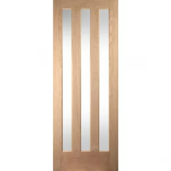 image of JELD-WEN Curated Oregon Aston Unfinished Oak Clear Glazed Internal Door - 1981mm x 610mm (78 inch x 24 inch)