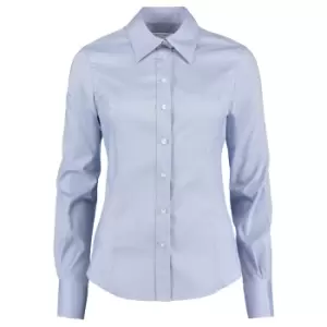 Image of Kustom Kit Ladies Corporate Long Sleeve Oxford Shirt (10) (Light Blue)
