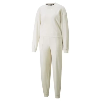 image of Puma Fleece Tracksuit Womens - White