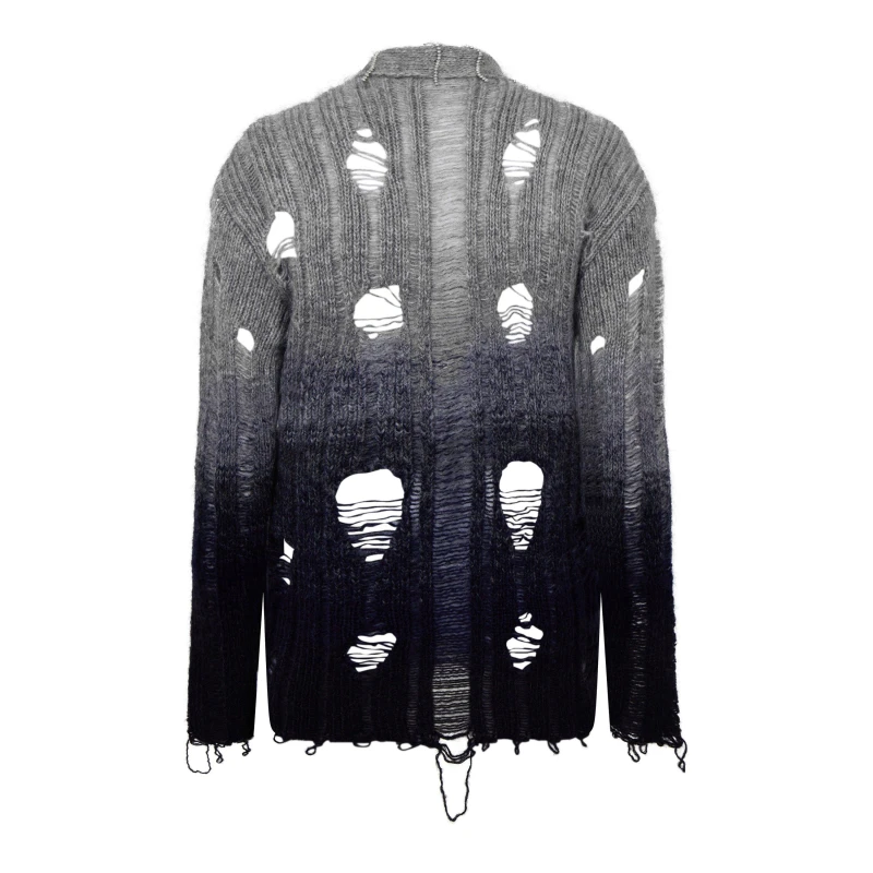 Image of Off White Mens Punk Degrad Mohair Long Sleeve V-Neck Cardigan Grey male XS