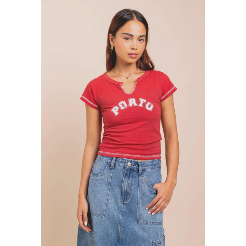 Image of Daisy Street Daisy Jersey Top - Red Red 8