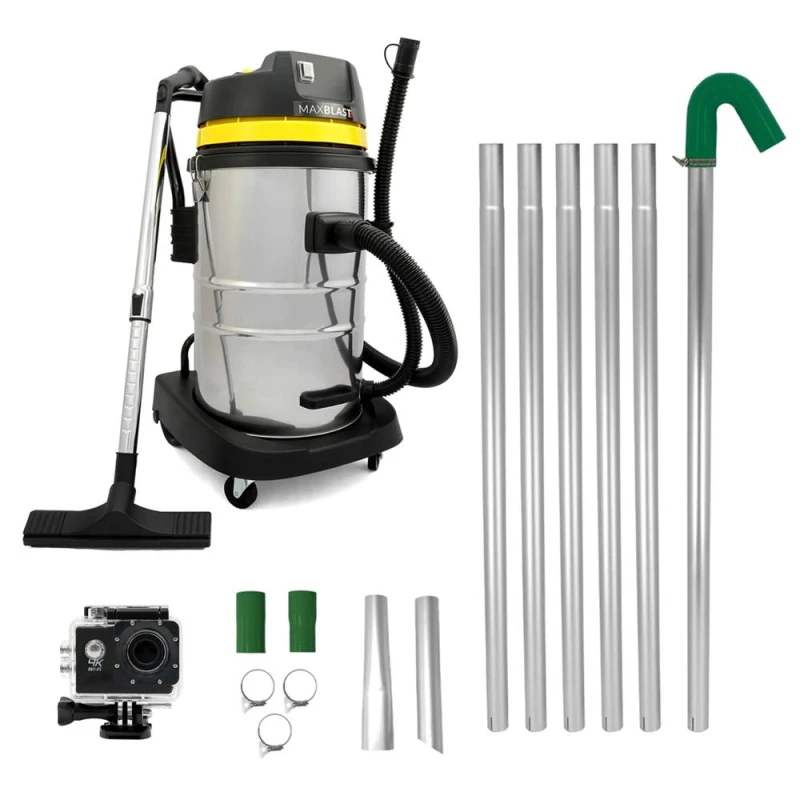 Image of Monstershop 50L Wet & Dry Vacuum, Gutter Vacuum Poles & Camera in Silver Silver Unisex