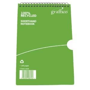 image of Graffico Recycled Shorthand Notebook 160 Pages 203x127mm 9100037