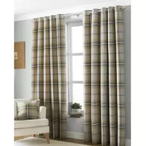Image of Riva Paoletti Aviemore Ringtop Eyelet Curtains (229 x 183 cm) (Ochre Yellow) - Ochre Yellow
