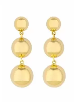 image of Jon Richard Recycled Gold Plated Polished Orb Earrings, Gold, Women