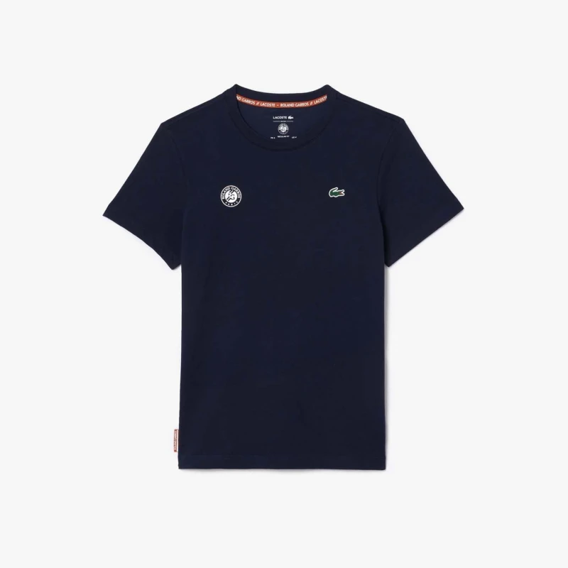 Image of Lacoste Roland-Garros Edition Ultra Dry Tennis T-Shirt Blue male XS