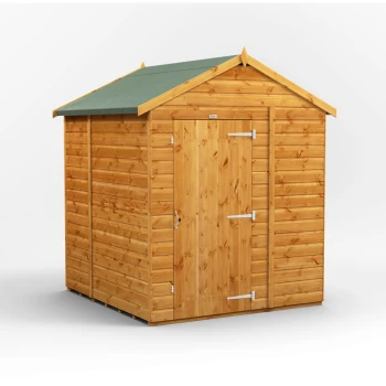 Image of 6x6 Power Windowless Apex Garden Shed - Brown