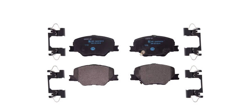 Image of HELLA 8DB 355 039-061 Brake pad set with acoustic wear warning, with accessories Brake Pad Set,disc brake (402)
