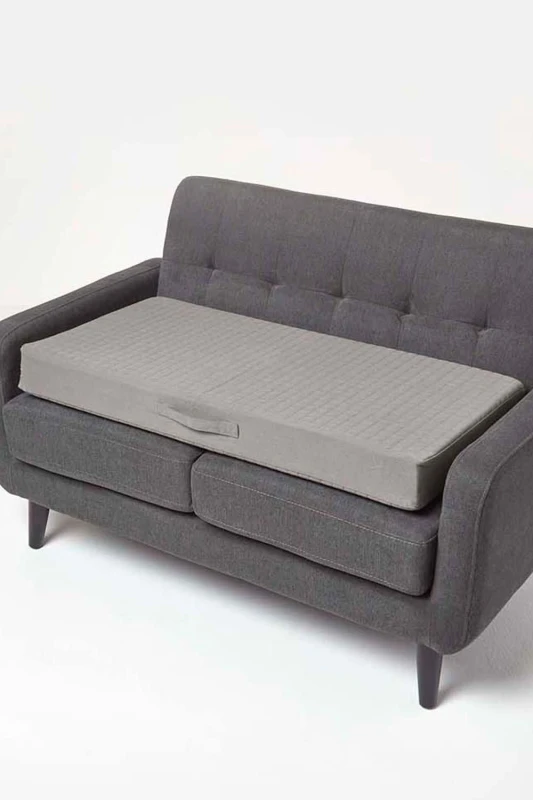 Image of Homescapes Cotton Orthopaedic Foam 2 Seater Booster Cushion Charcoal