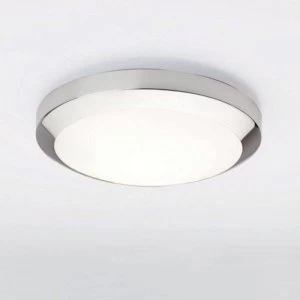 image of 1 Light Bathroom Flush Ceiling Light Polished Chrome IP44, E27