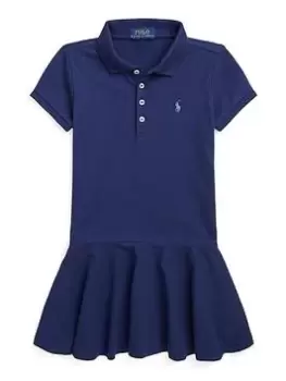 Image of Ralph Lauren Girls Peplum Hem Polo Shirt Dress - Navy, Size 6 Years, Women
