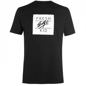 Image of Fresh Ego Kid Mens Box Logo T Shirt - Black/White
