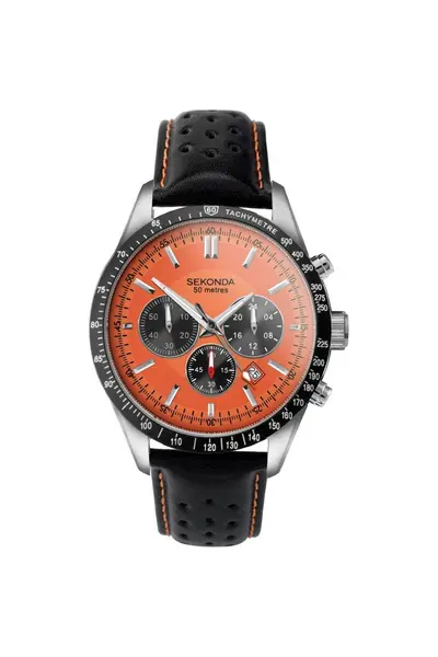 image of Sekonda Velocity Stainless Steel Classic Analogue Quartz Watch - 30020 Orange