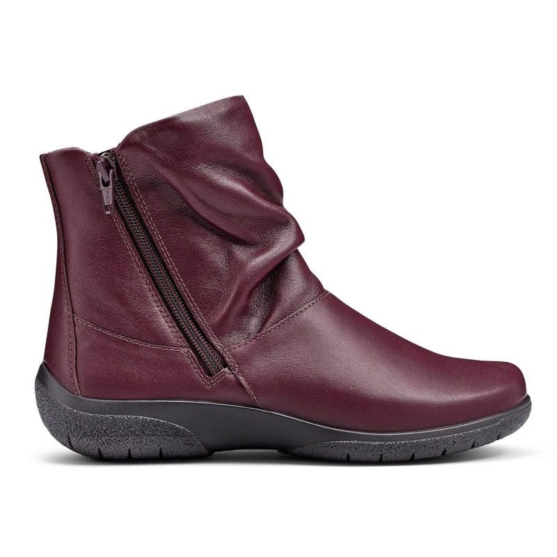 Image of Hotter Womens 'Whisper' Ankle Boots in Maroon Size: 3 Maroon Female 3