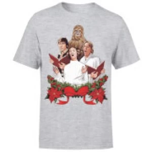 Image of Star Wars Christmas Jedi Carols Grey T-Shirt - L