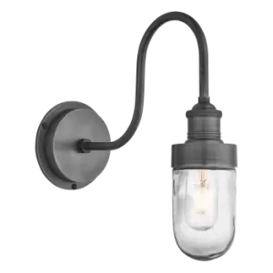 image of Industville Swan Neck Outdoor & Bathroom Wall Light - Pewter