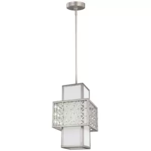 Image of 1 Bulb Ceiling Pendant Light Fitting Sunrise Silver LED E27 60W Bulb