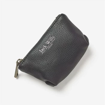 image of Jack Wills Rycote Leather Coin Purse - Black