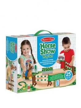 image of Melissa & Doug Horse Show Play Set Train & Jump