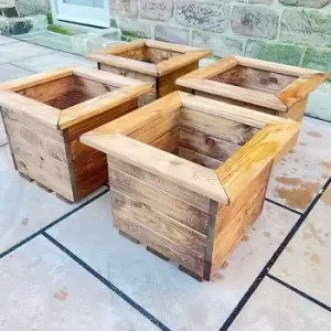 Image of Charles Taylor 4 Piece Small Planter Set, Brown