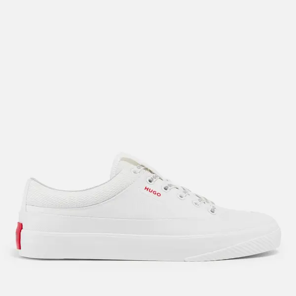 Image of HUGO Dyer Canvas and Mesh Tennis Trainers - UK 7 White Trainers male 50517235-100 7