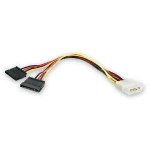 Image of StarTech 12" LP4 to 2x SATA Power Y Cable Adapter