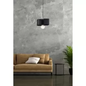 image of Koma Black Slim Pendant Ceiling Light 1x E27