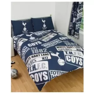 Tottenhamhotspurfc - Tottenham Hotspur fc Patch Duvet Cover Set (Double) (Navy/White) - Navy/White