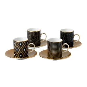 Image of Wedgwood Arris set of 4 espresso cup saucer gift boxed