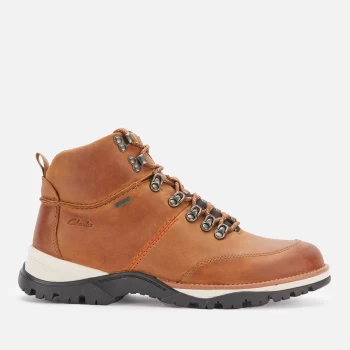 Image of Clarks Mens Topton Pine Goretex Hiking Style Boots - Cognac - UK 10