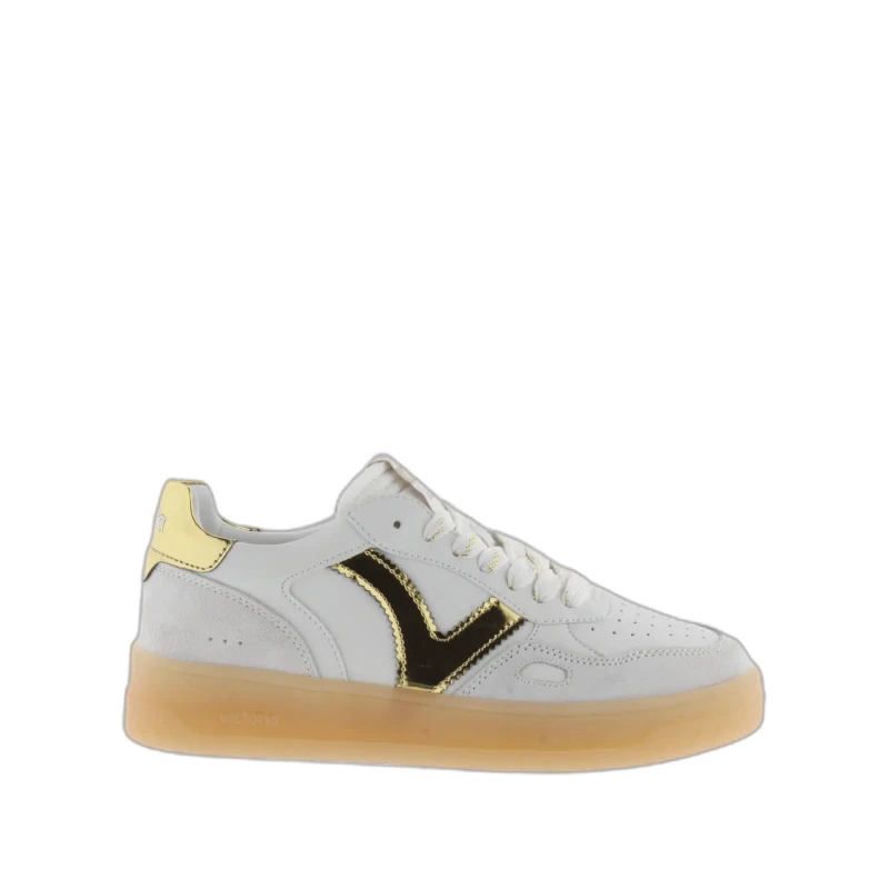 Image of Victoria Womens leather and suede effect trainers Victoria Seul Jaune Female 40